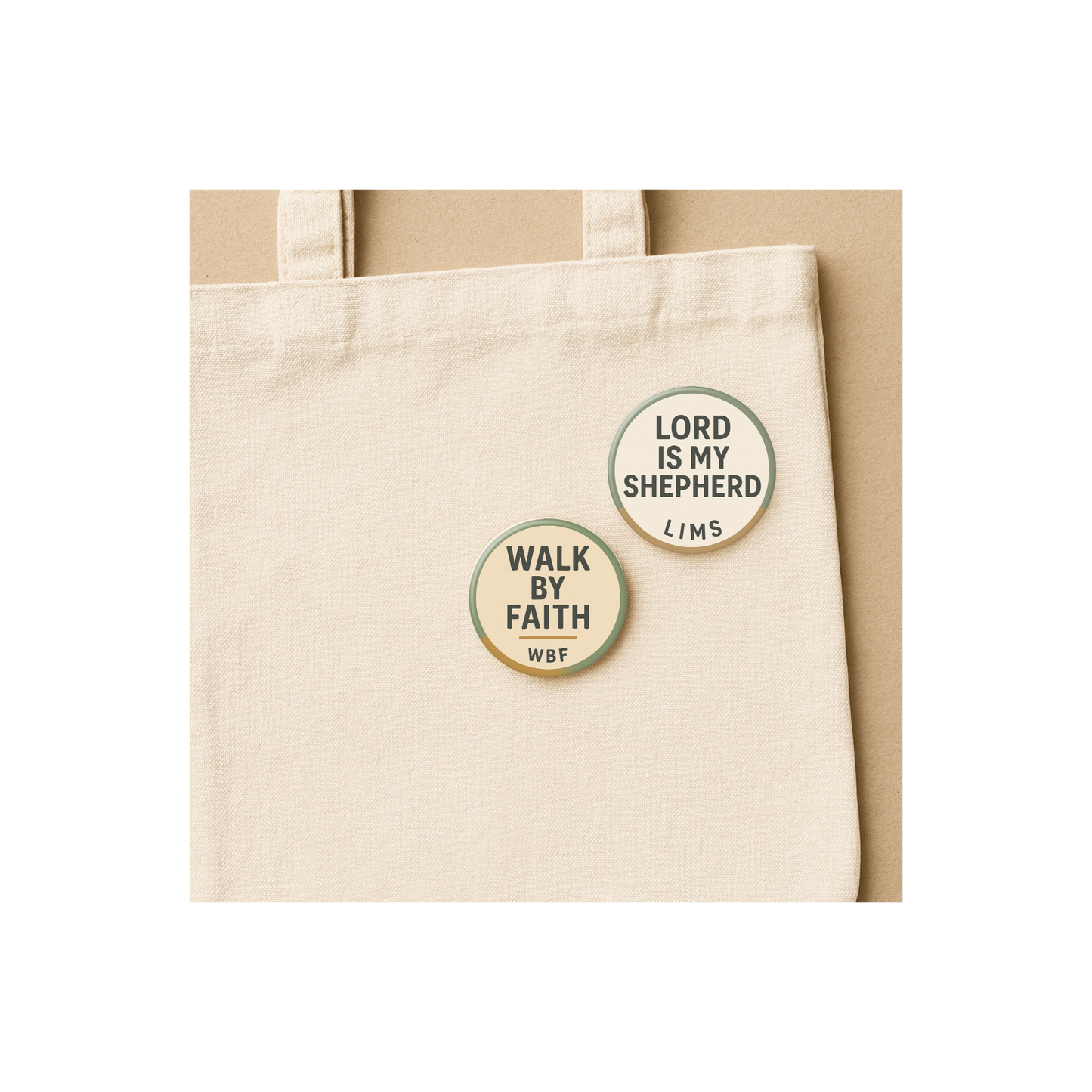 Walk By Faith & LIMS Pinback Set, 1.25 inches