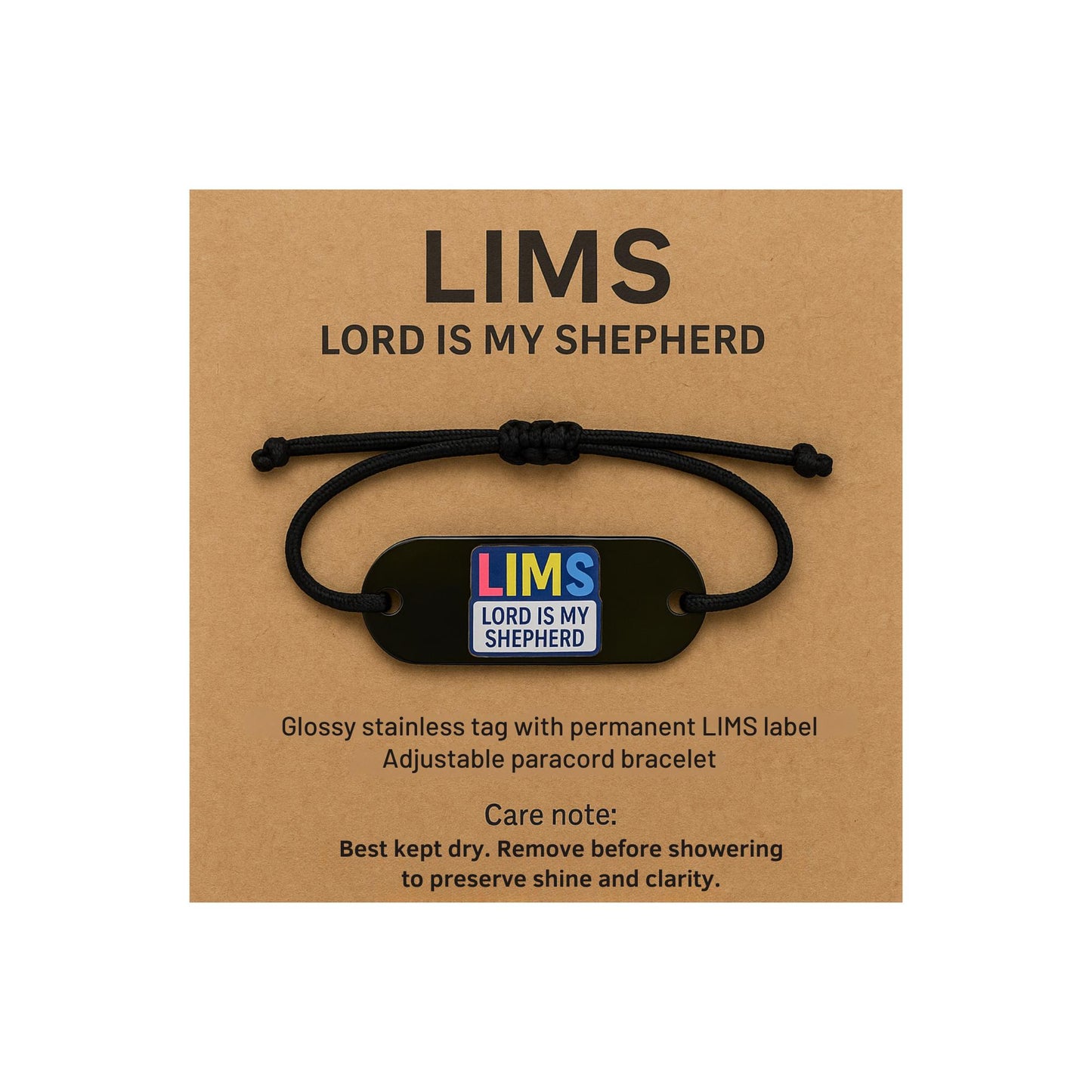 LIMS™ “Lord Is My Shepherd” Adjustable Tag Bracelet – Faith & Encouragement Gift