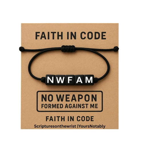Faith in Code™ – NWFAM (No Weapon Formed Against Me) Bracelet